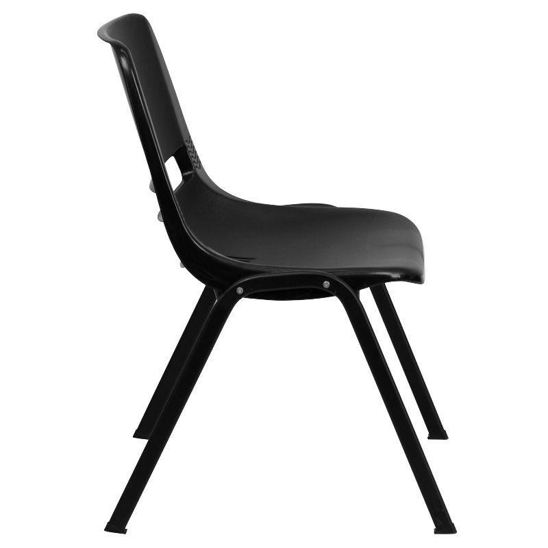 Black Metal Ergonomic Stackable Chair