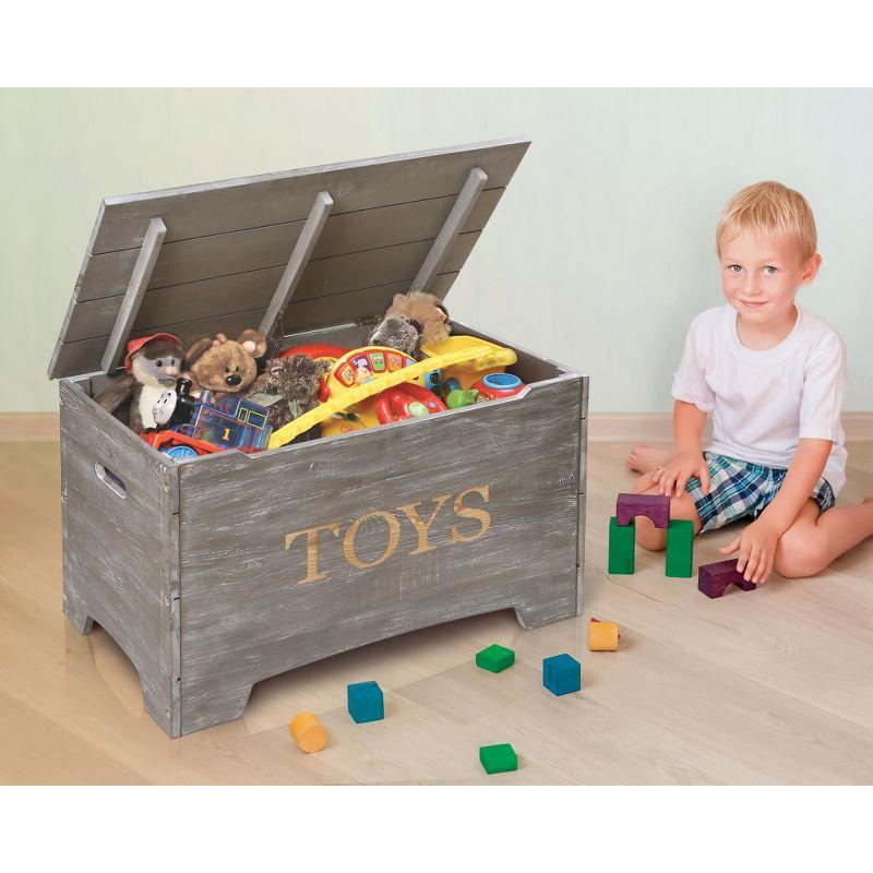 Badger Basket Solid Wood Rustic Toy Box - Gray