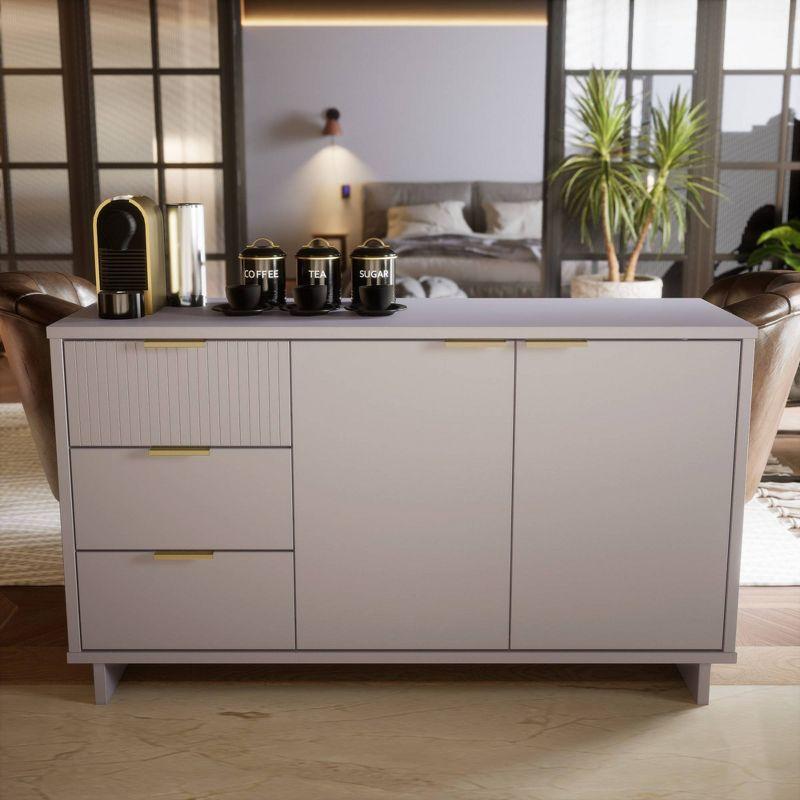 55.07" Granville Modern 3 Drawer Sideboard - Manhattan Comfort