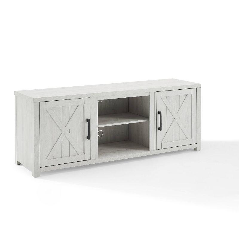 Gordon 64'' Whitewash Low-Profile TV Stand with Modern Farmhouse Design