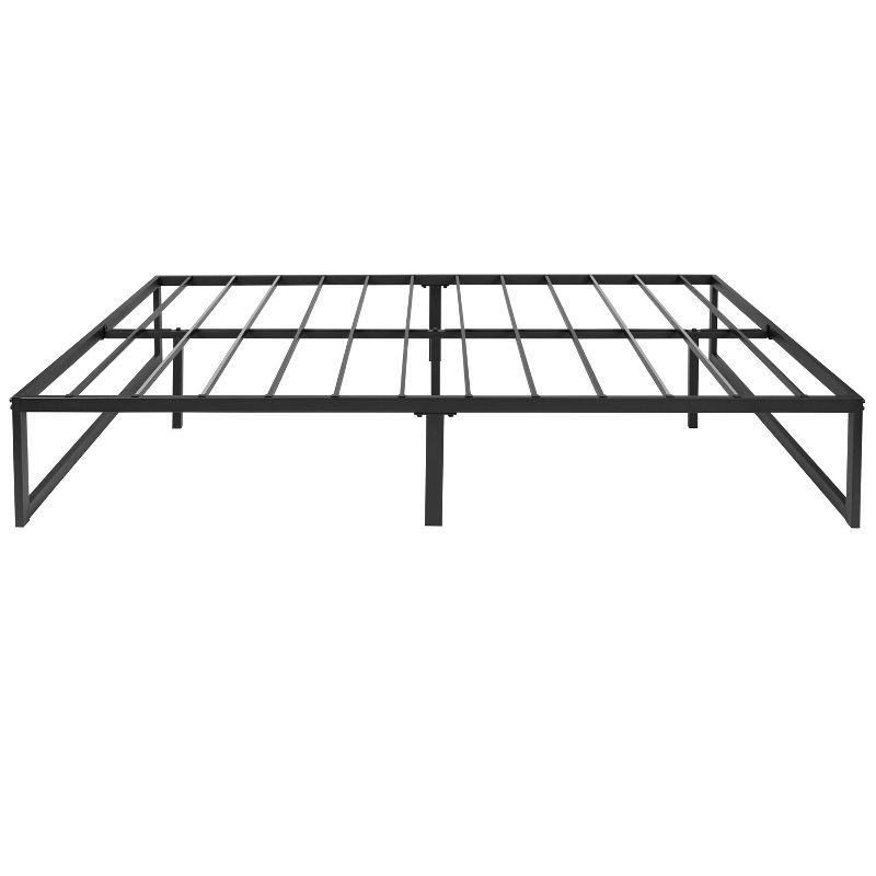 Flash Furniture 14 Inch Metal Platform Bed Frame - No Box Spring Needed with Steel Slat Support and Quick Lock Functionality