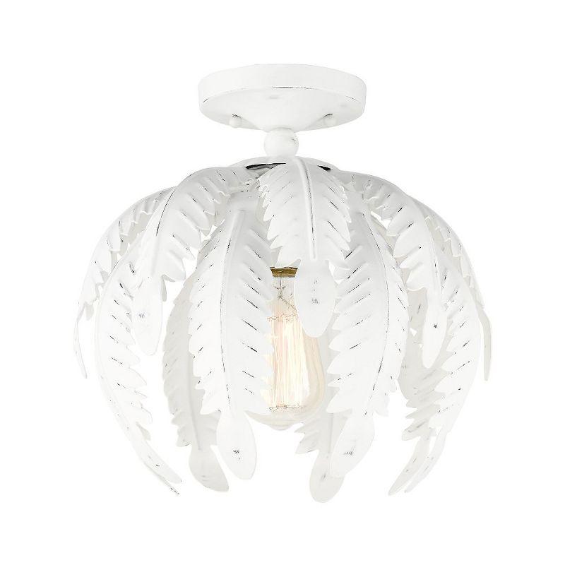 Livex Lighting Acanthus 1 - Light Semi-Flush Mount in  Antique White