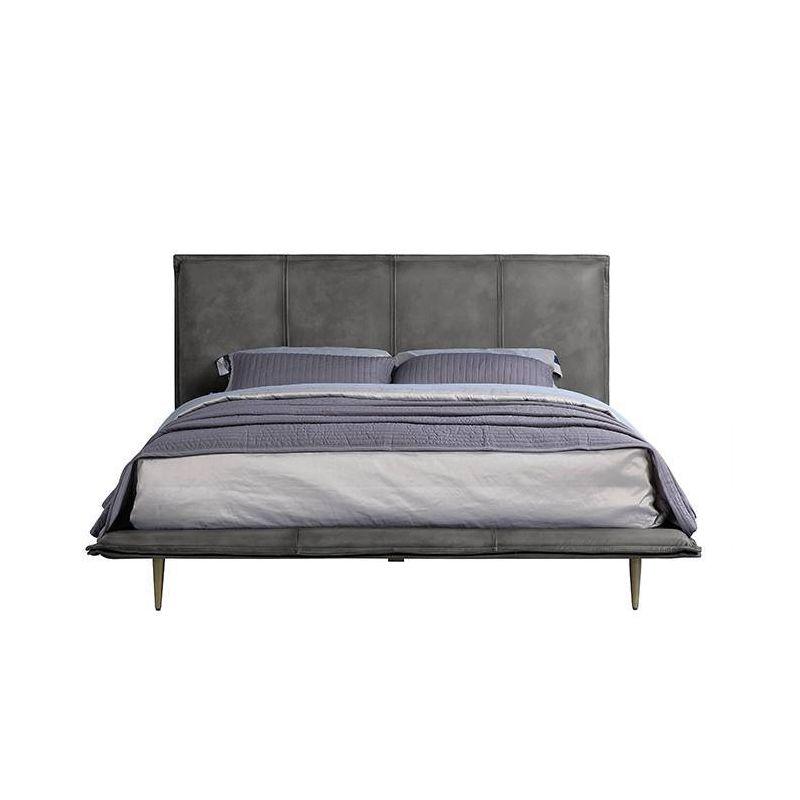 Helios Leather Upholstered Platform Bed