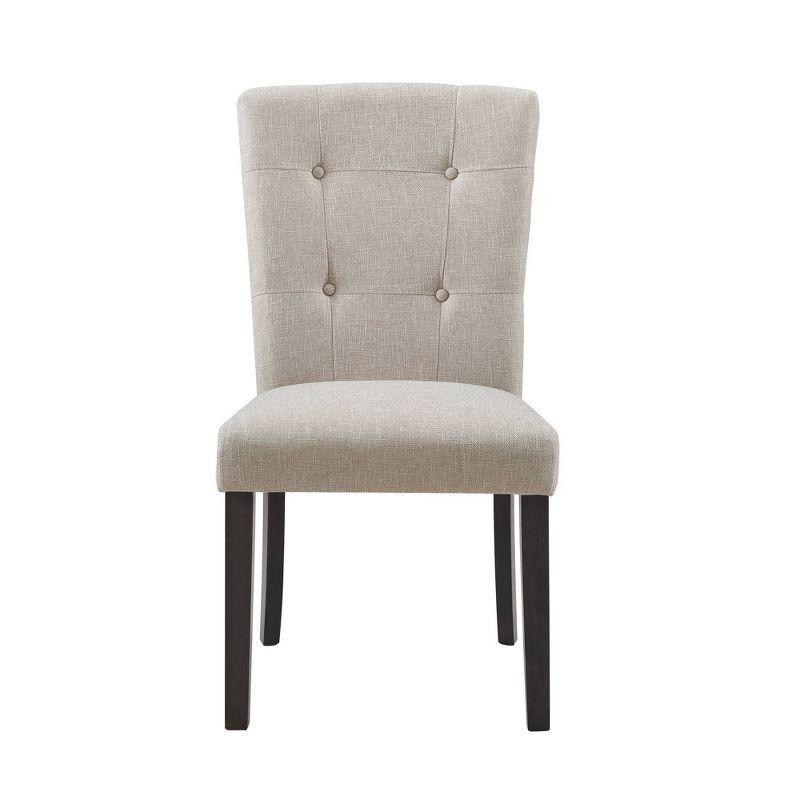 Set of 2 Landon Tufted Upholstered Chair Set Taupe - Picket House Furnishings: Contemporary Polyester, Foam-Filled