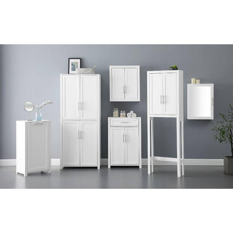 White Shaker-Style Living Room Cabinet with Adjustable Shelving