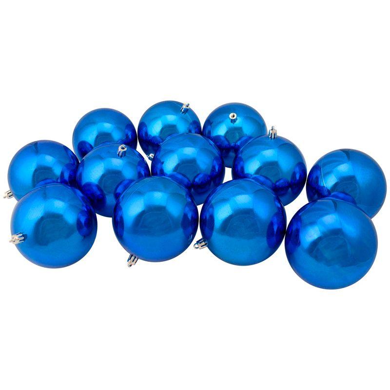 Lavish Blue Shatterproof Plastic Christmas Ball Ornament Set, 4"