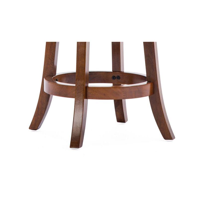 Boraam 24" Palmetto Swivel Hardwood Counter Height Barstool Walnut: Upholstered, Lacquered Finish, Foam Filled