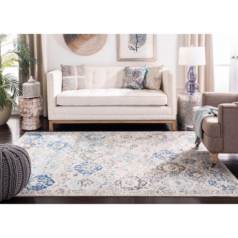 Madison MAD611 Power Loomed Indoor Area Rug - Ivory/Aqua - 9'x9' - Safavieh