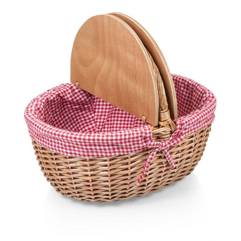 Country Vintage Wicker Picnic Basket for 2