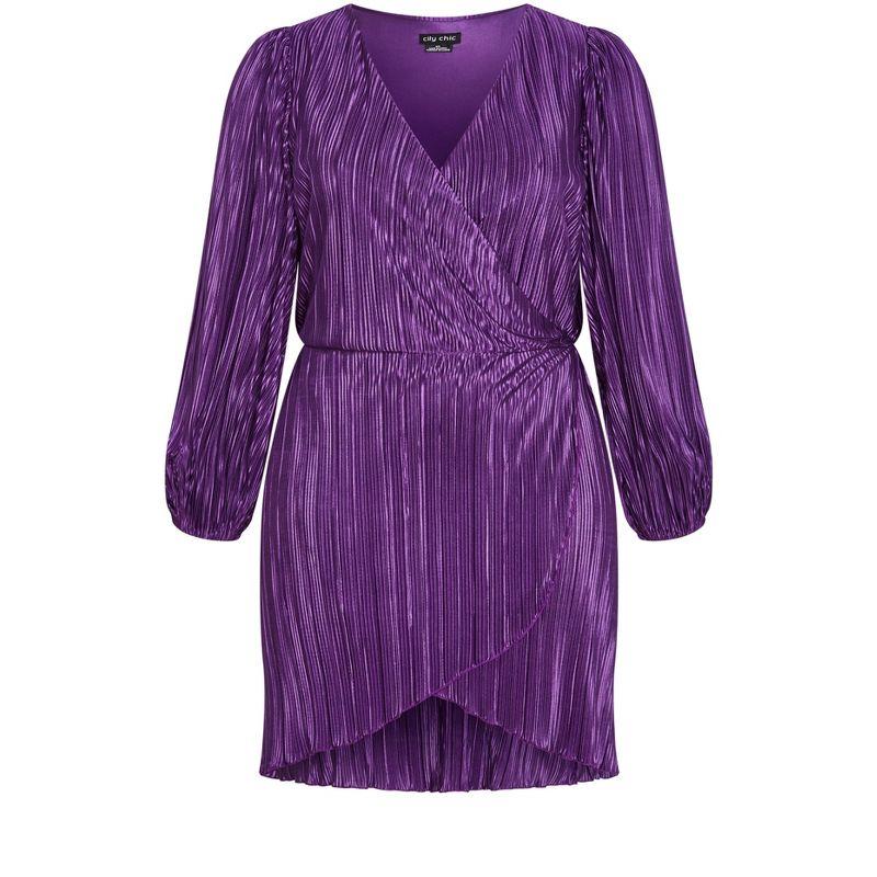 CITY CHIC | Women's Plus Size Kira Dress - royal purple - 22W