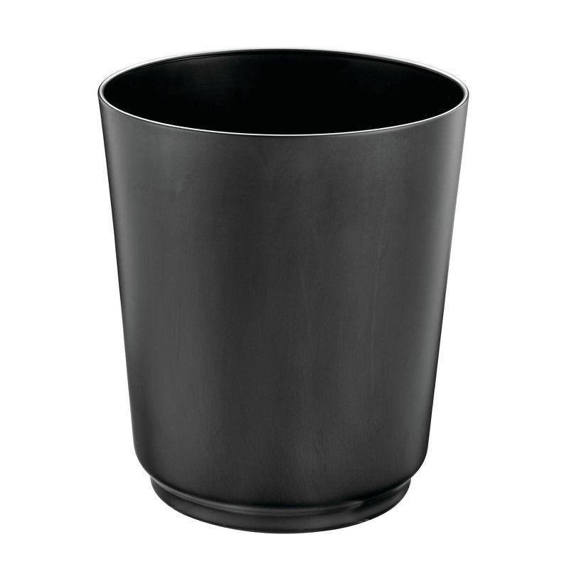 Matte Black Steel Compact Bathroom Waste Can