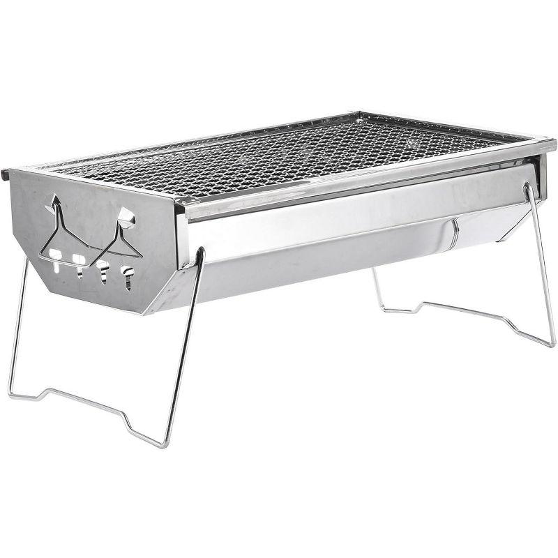 Compact Stainless Steel Folding Charcoal Hibachi Grill