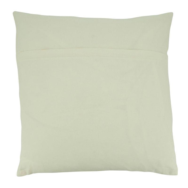 20"x20" Oversize Embroidered Dashes Square Pillow Cover - Saro Lifestyle: Cotton, Zipper