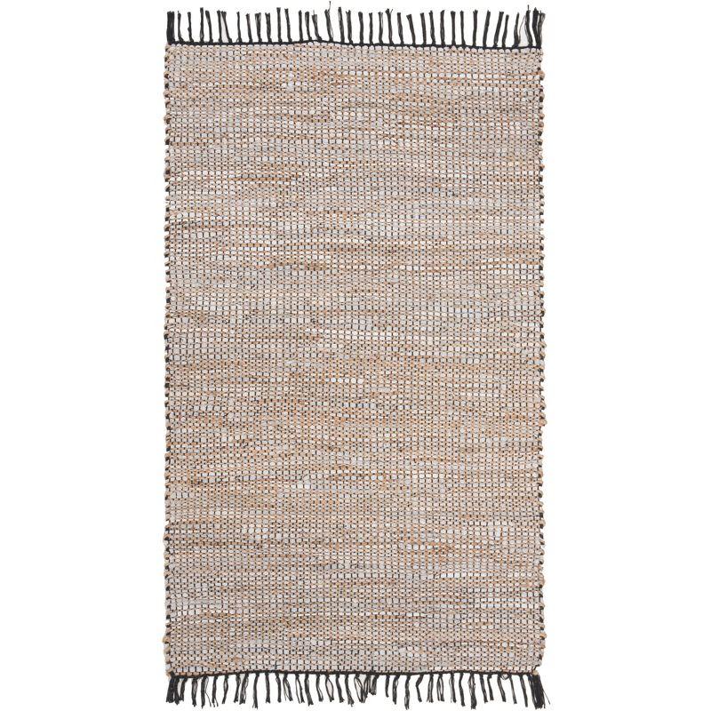Vintage Leather VTL203 Hand Woven Indoor Accent Rug - Silver - 2'x3' - Safavieh