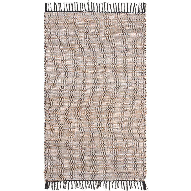 Vintage Leather VTL203 Hand Woven Accent Rug - Silver - 2'x3' - Safavieh.