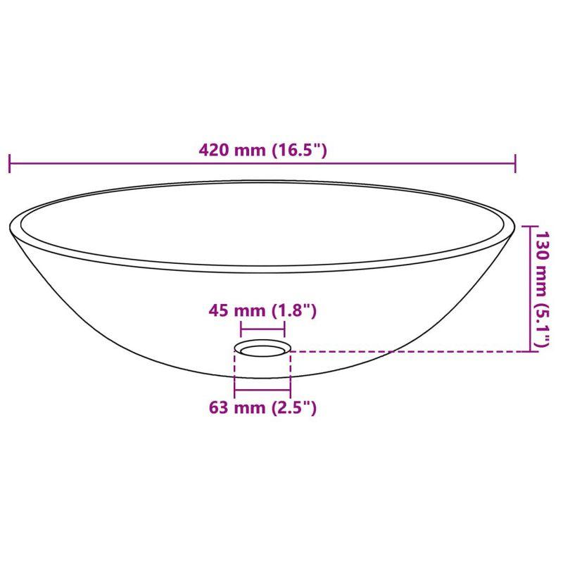 VidaXL Basin Round Wash Vanity Sink Small Countertop Basin Tempered Glass