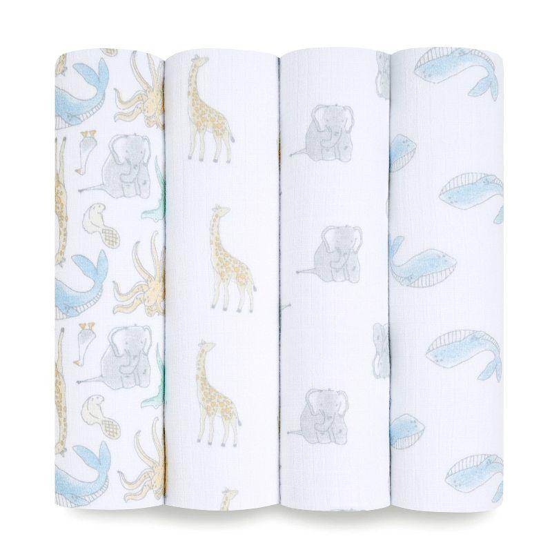 aden + anais essentials Muslin Swaddle Blankets - Natural History - 4pk
