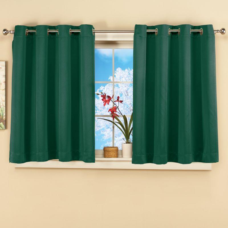 Forest Green Short Blackout Polyester Curtain Panel