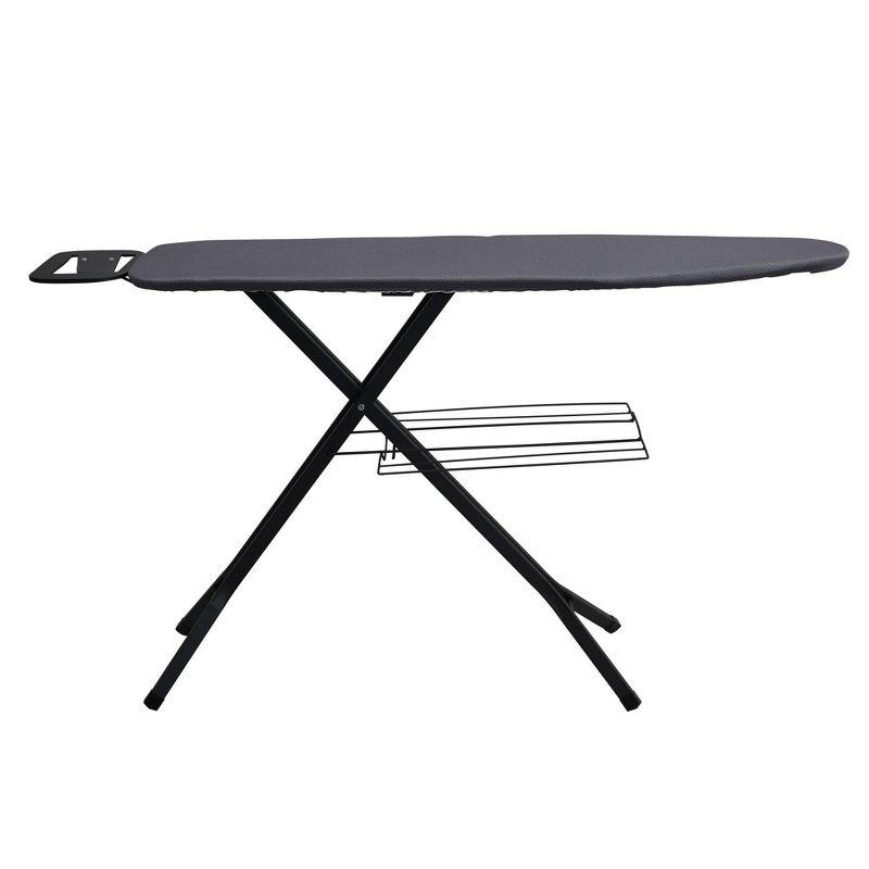 Household Essentials Deluxe Matte Black Ironing Board 4 Legs: Collapsible Metal, 54" x 14", 12.85 lbs, No Warranty