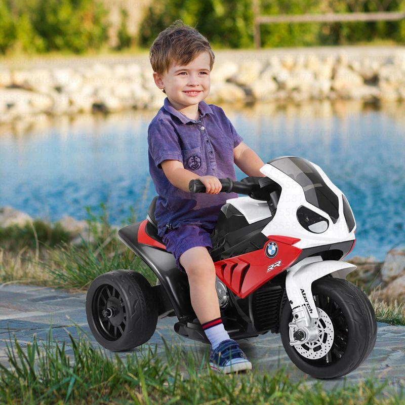 Red 6V Battery Powered Kids Ride-On Motorcycle with 3 Wheels