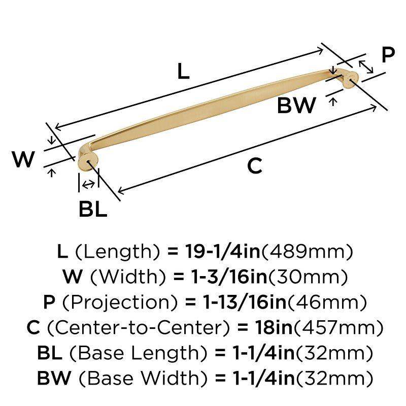 Kane 18 inch (457mm) Center-to-Center Champagne Bronze Appliance Pull