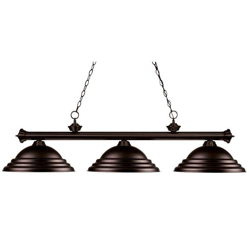 Riviera Elegance Bronze 59" Billiard Light with Metal Shades