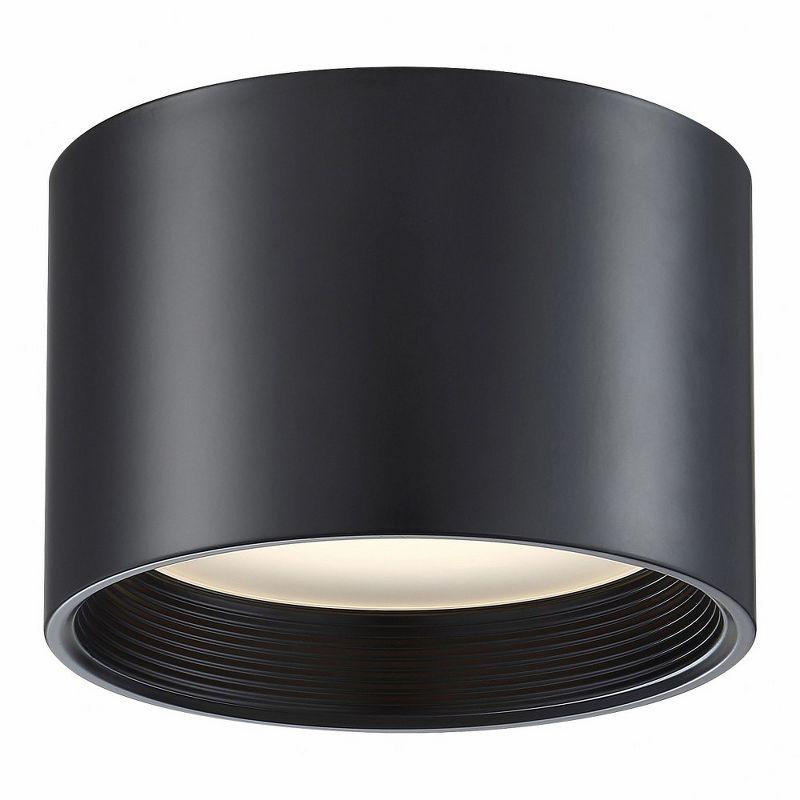 Black Aluminum Drum LED Indoor/Outdoor Flush Mount Light