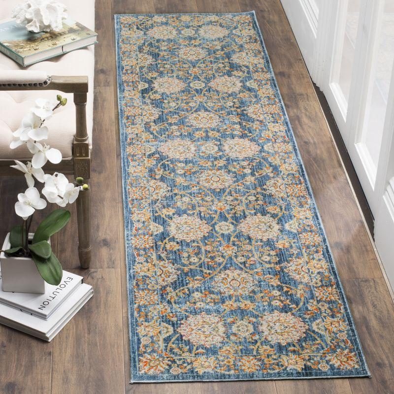 Vintage Persian VTP469 Power Loomed Indoor Accent Rug - Turquoise/Multi - 2'x5' - Safavieh
