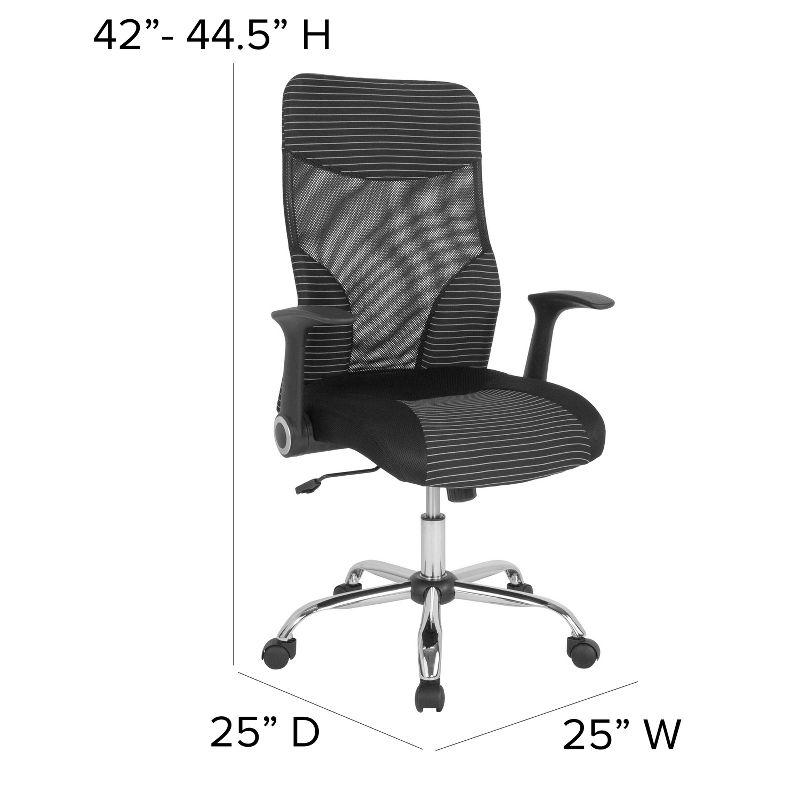 Jefferson High Back Ergonomic Office Chair with and White Contemporary Mesh Design