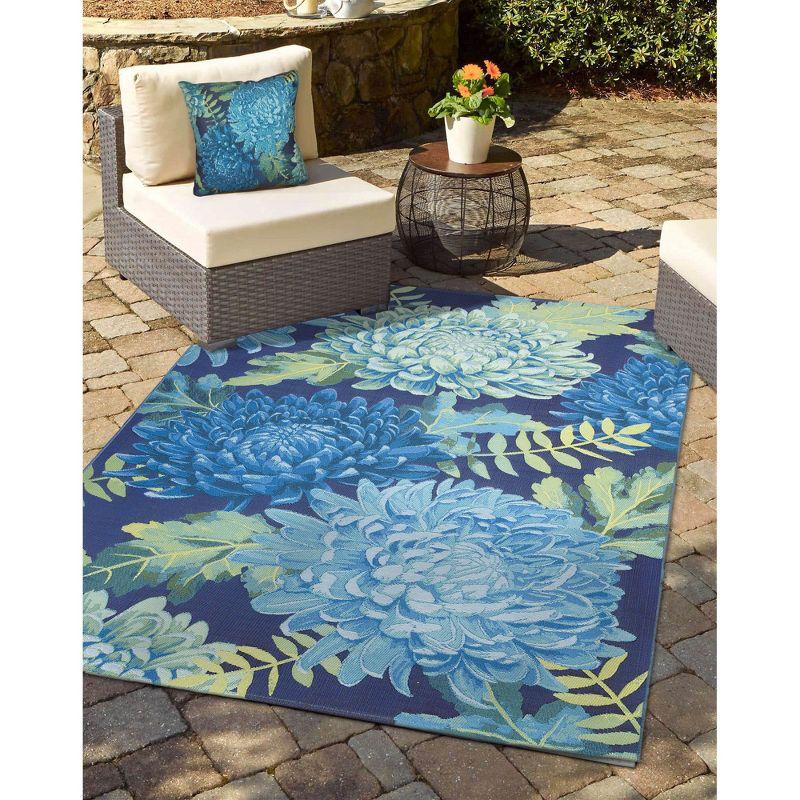 Liora Manne Marina Mum Indoor/Outdoor Rug Blue 6'6" x 9'4"