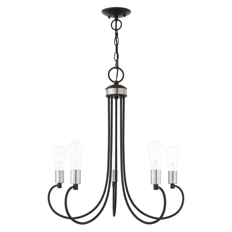 Livex Lighting Bari 5 - Light Chandelier in  Black