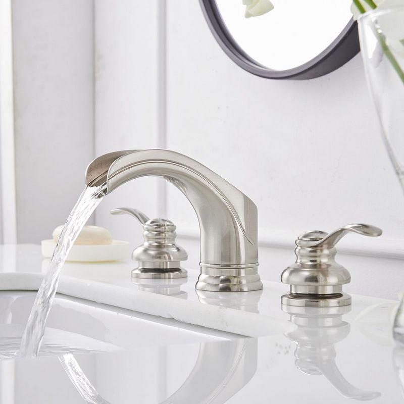 BWE 8 in. Waterfall Widespread 2-Handle Bathroom Faucet