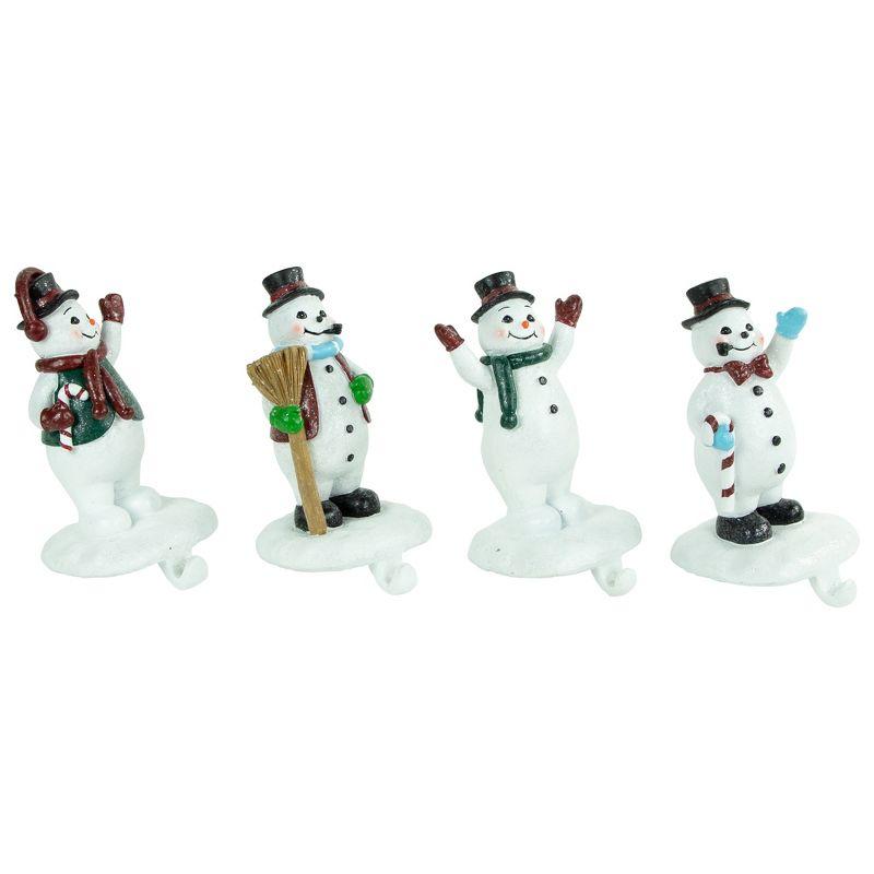 Winter Glitter Snowman Christmas Stocking Holders Set of 4