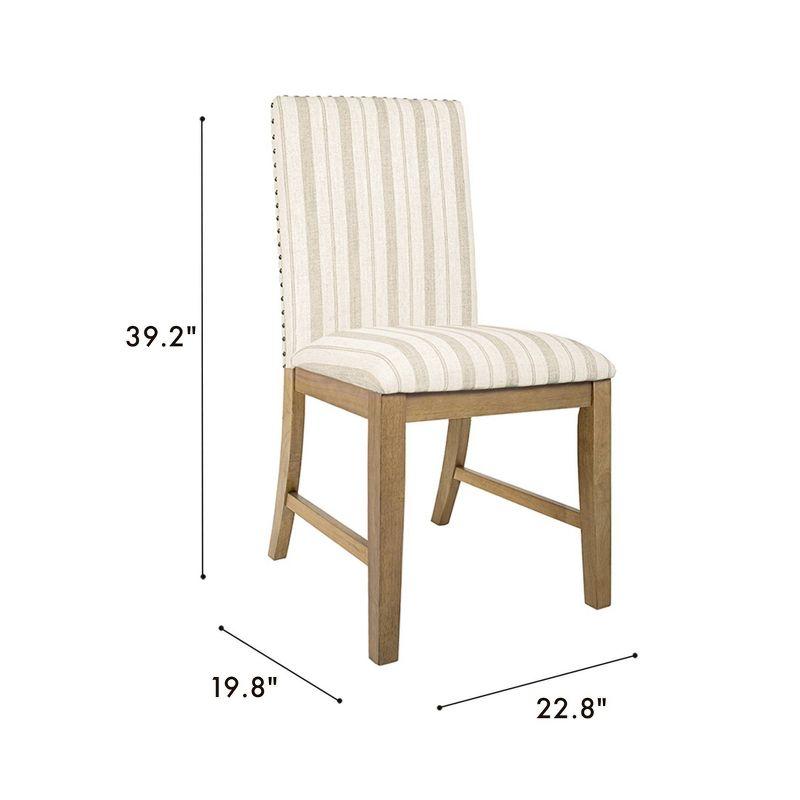 HomePop Set of 2 Upholstered Wood Apron Dining Chairs Plywood Frame, 300 lbs Capacity