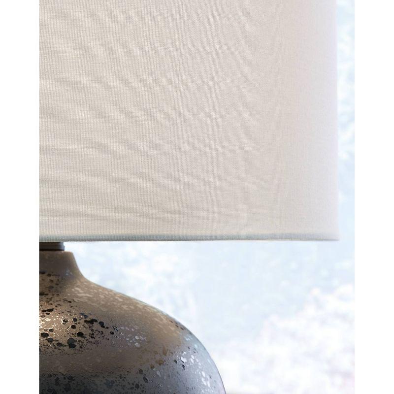 Signature Design by Ashley Ladstow Table Lamp Black/White: Ceramic Body, Drum Shade, 3-Way Switch