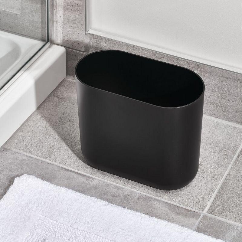 iDesign iDesign Set of 2 Small Oval Plastic Bathroom Trash Cans (Set of 2)