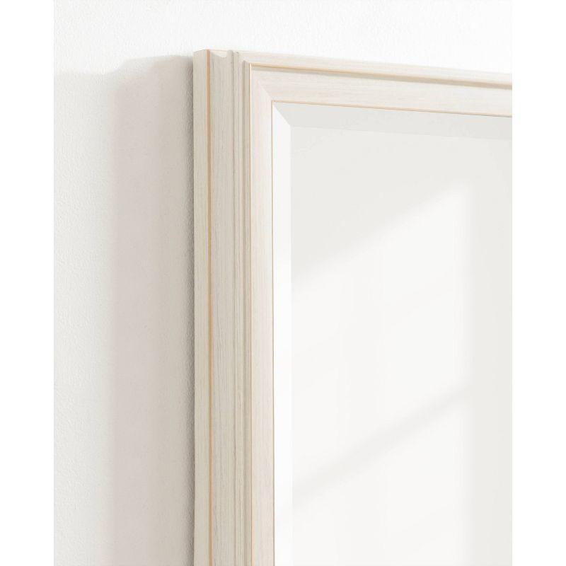 18" x 24" White Rectangular Wall Mirror with Stepped Frame