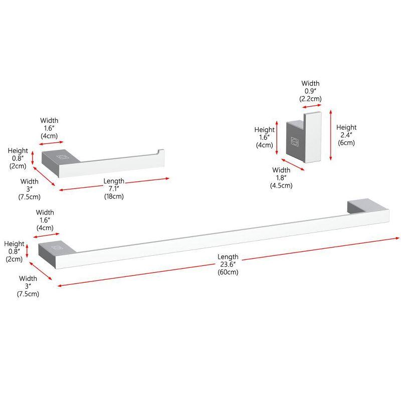 Elegant Lighting HWB-13S3HPCH Sofia 3 - Piece Bathroom Hardware Set