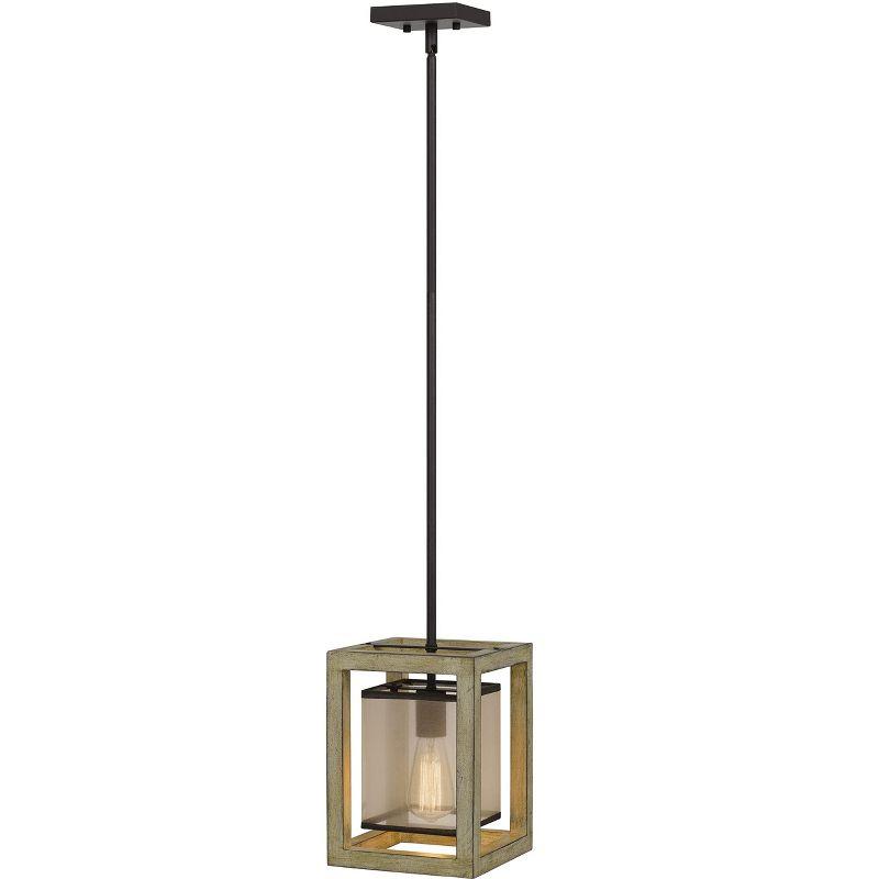 1 - Light Rubberwood Lantern Pendant