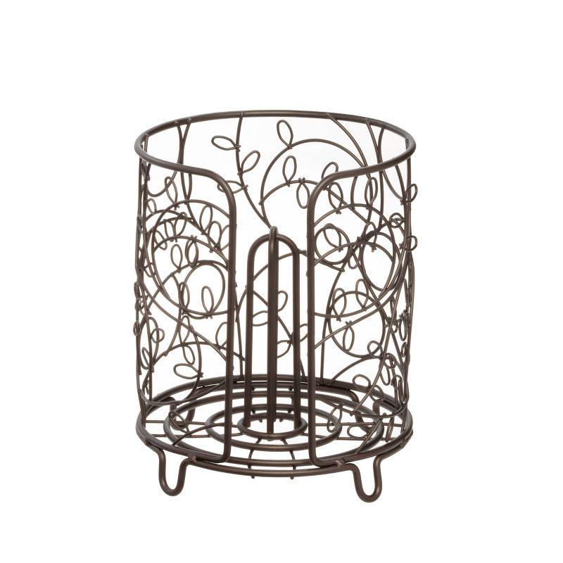 Bronze Steel Freestanding Botanical Paper Towel Holder