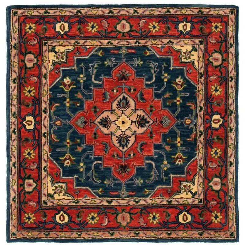 Heritage HG923 Hand Tufted Area Rug - Blue/Red - 6'x6' - Safavieh.