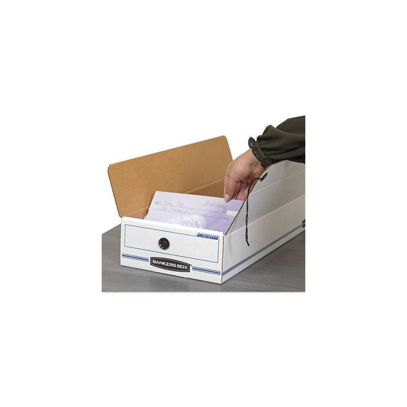 Bankers Box® Liberty Check/Deposit Slip Storage Box, 9 x 23 x 4, WE/BE, 12/Carton
