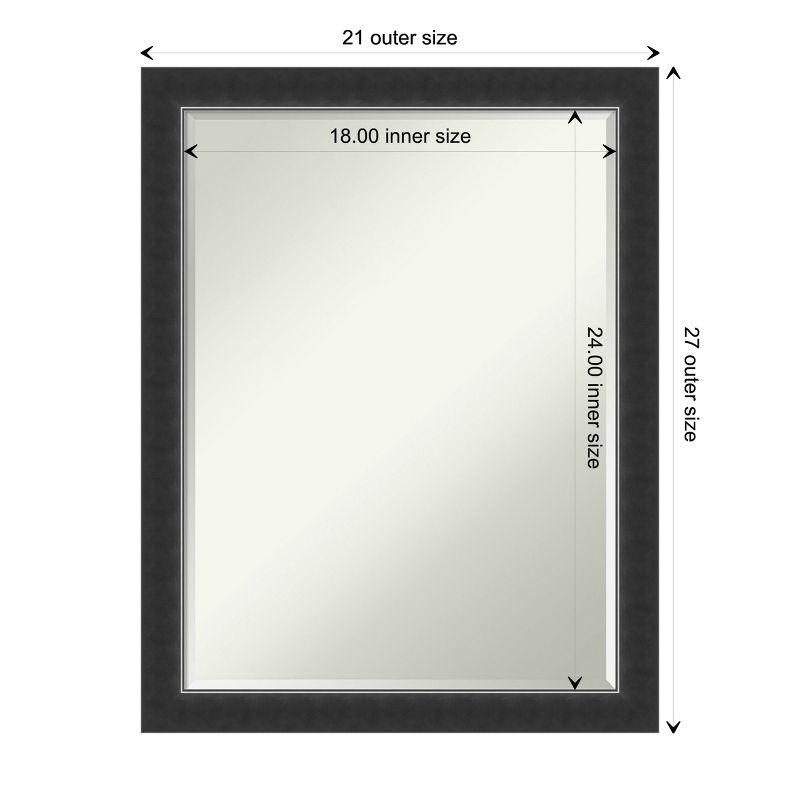 Amanti Art Corvino Black Narrow Petite Bevel Wood Bathroom Wall Mirror 27 x 21 in.