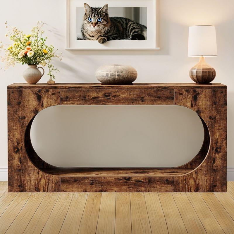 Millwood Pines 63-Inch Console Table,Narrow Sofa Table Behind Couch