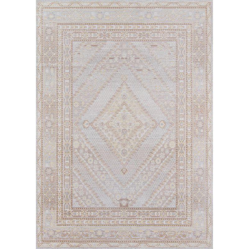 Isabella Gray Polyester Geometric Area Rug 9'3" x 11'10"