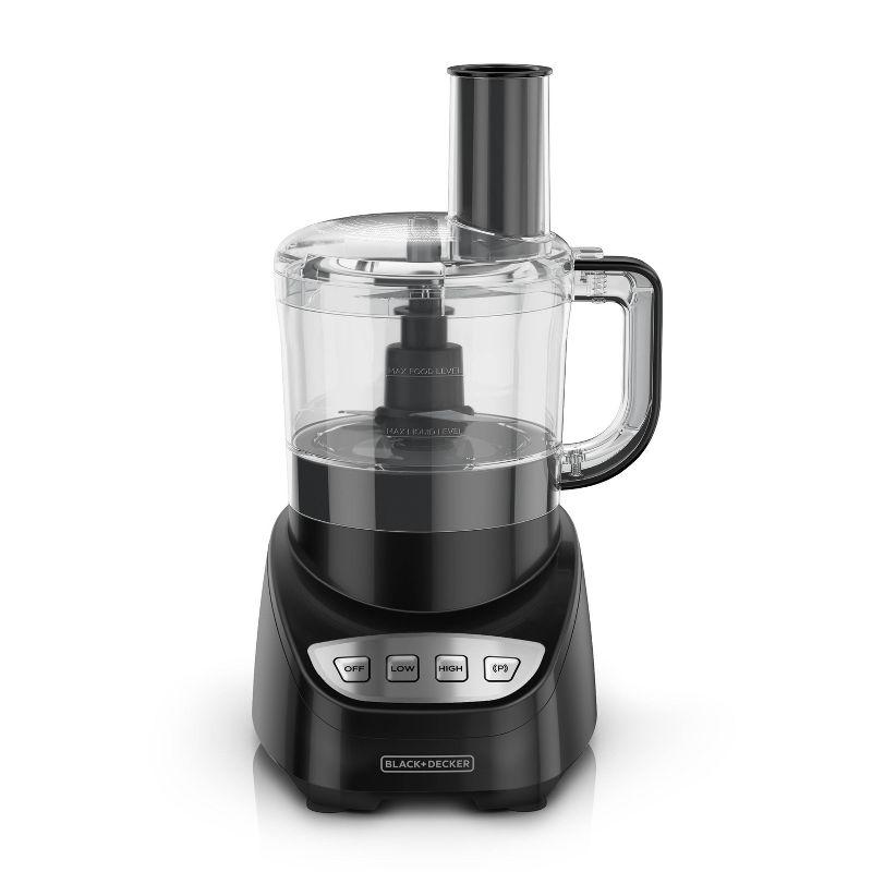 BLACK+DECKER BLACK+DECKER Vegetable Chopper, Stainless Steel Blade, 8-Cup Capacity, 450W Power with Attachments to Grate, Shred, Slice, Mince, Grind, and Puree