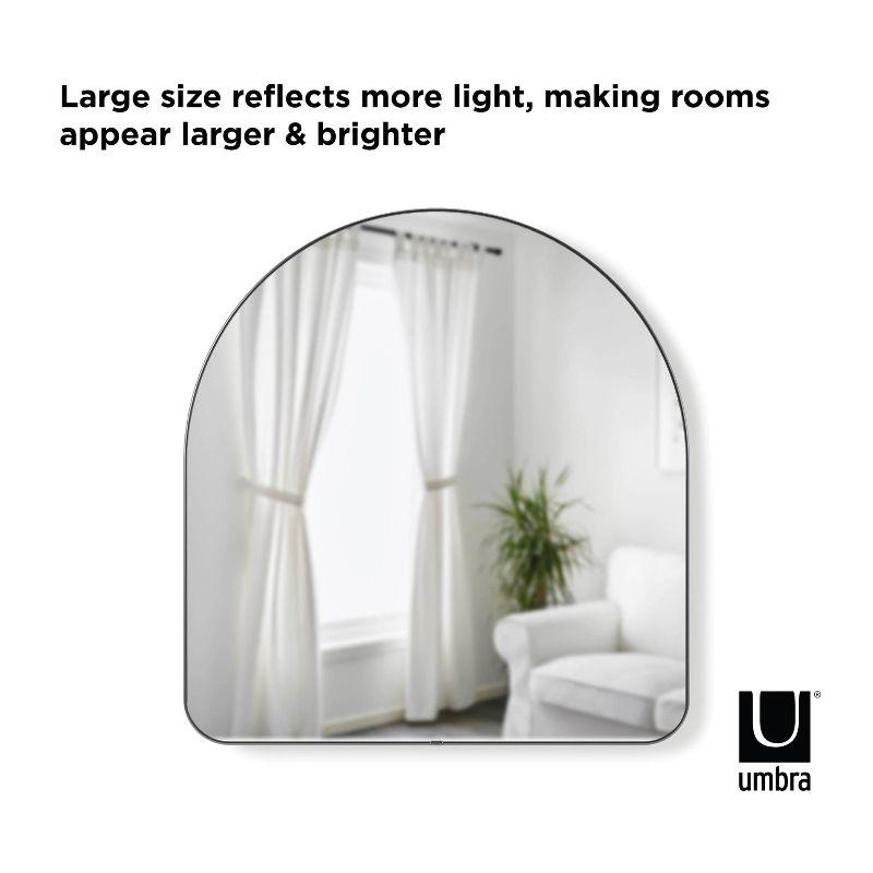 34" x 36" Hubba Arched Mirror Metallic Titanium - Umbra: Modern Oval Wall Mount, No Assembly, Steel Frame
