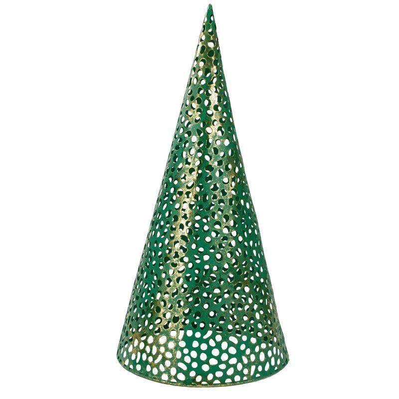 Green and Gold Christmas Tabletop Cone Trees