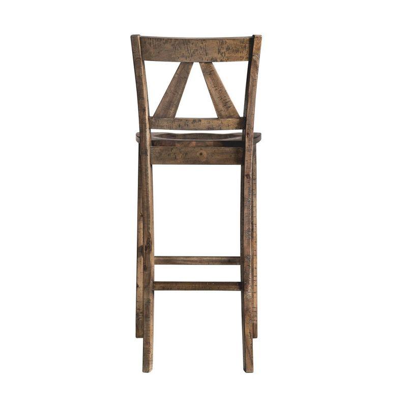 2pc 30" Flynn Barstool Set Walnut - Picket House Furnishings: Rustic Farmhouse Design, Wood Legs