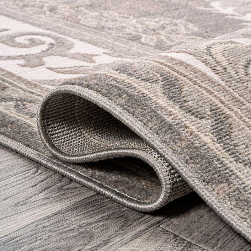 JONATHAN Y Rosalia Cottage Medallion Gray/Ivory 5 ft. x 8 ft. Area Rug